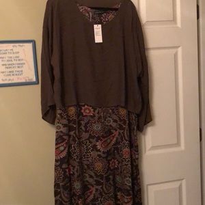 Zanzea sleeveless Maxie with brown over blouse